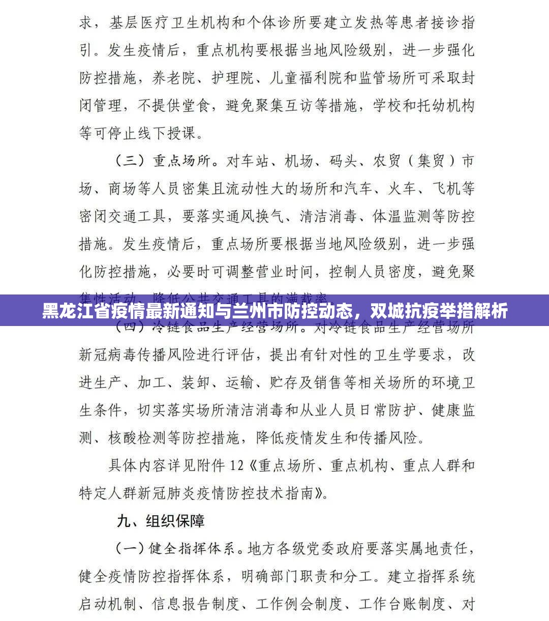 黑龙江省疫情最新通知与兰州市防控动态，双城抗疫举措解析