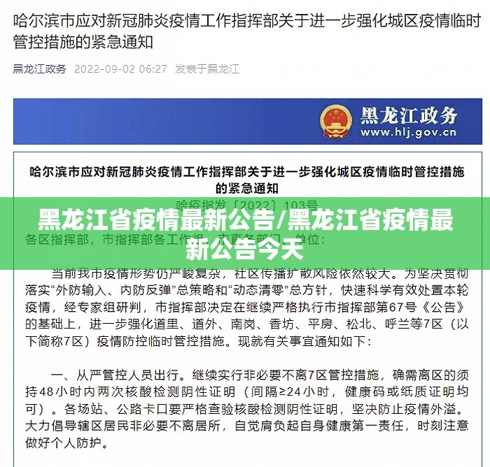 黑龙江省疫情最新公告/黑龙江省疫情最新公告今天