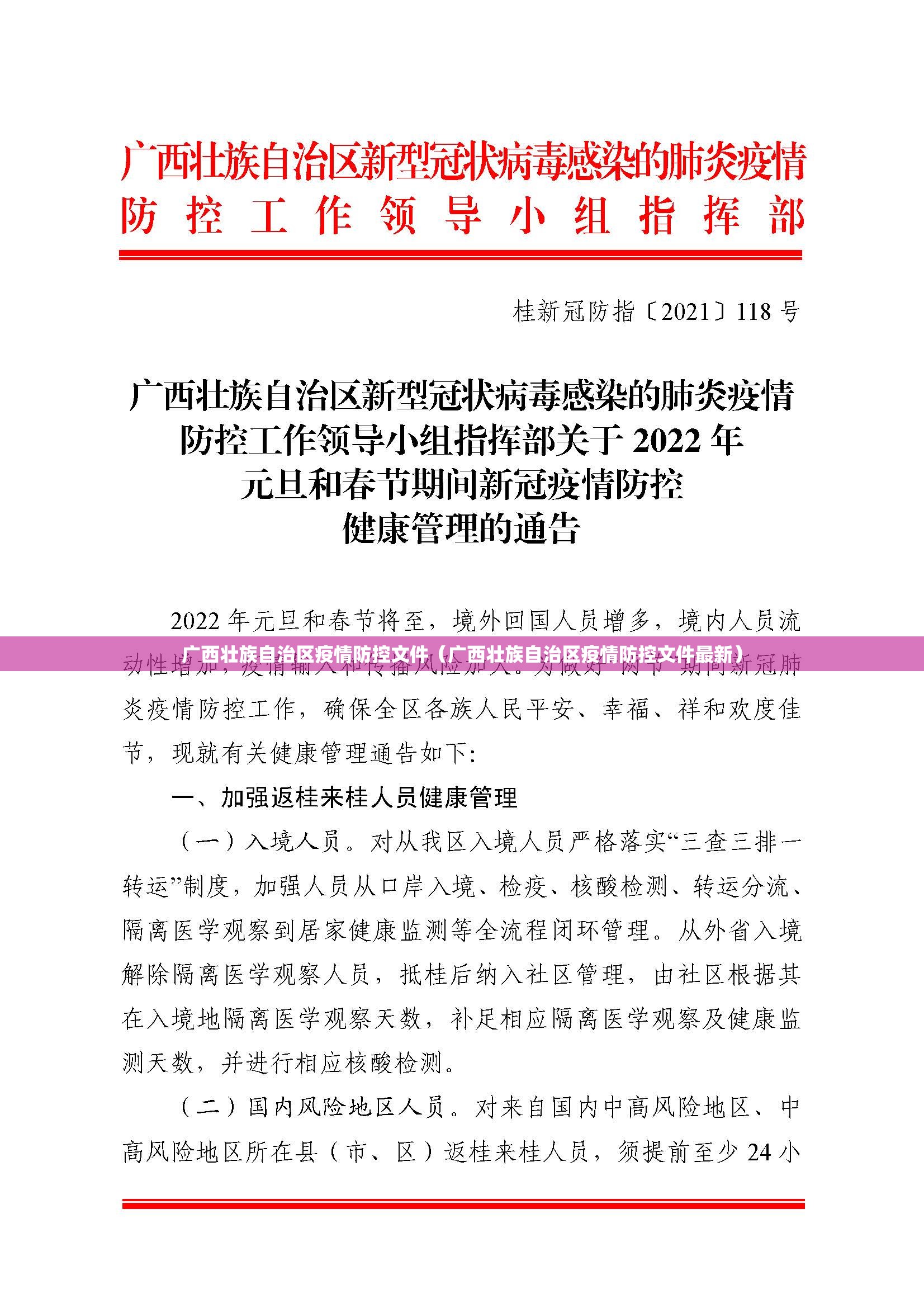 广西壮族自治区疫情防控文件（广西壮族自治区疫情防控文件最新）