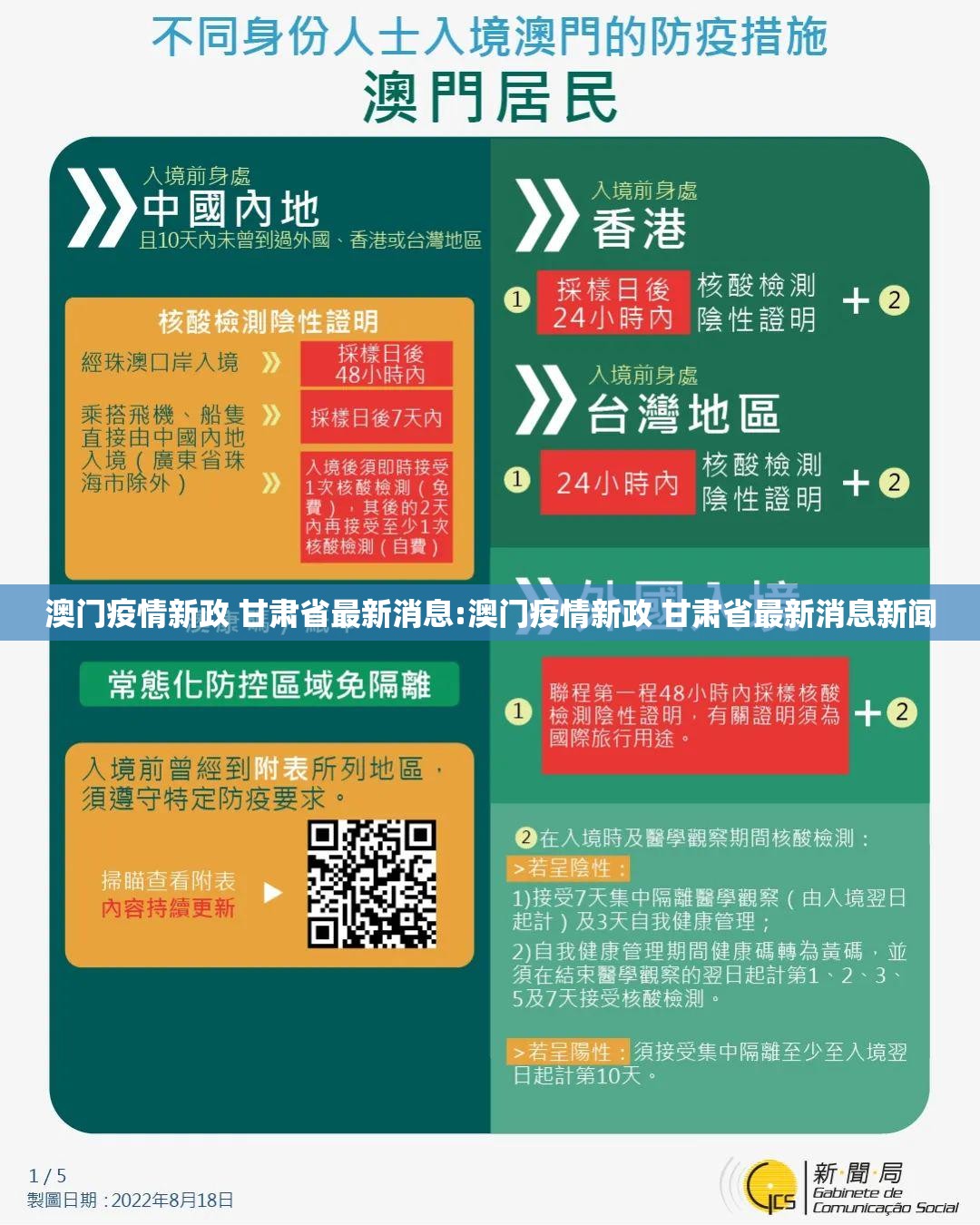 澳门疫情新政 甘肃省最新消息:澳门疫情新政 甘肃省最新消息新闻