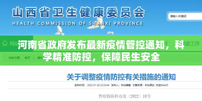河南省政府发布最新疫情管控通知，科学精准防控，保障民生安全