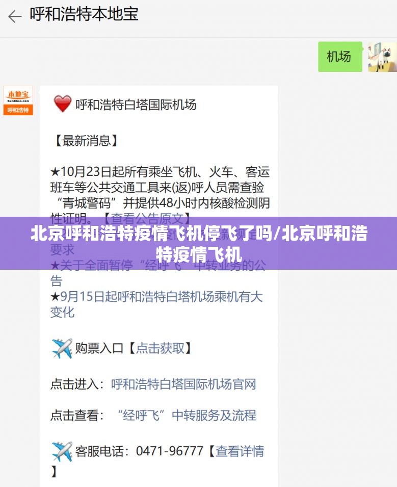 北京呼和浩特疫情飞机停飞了吗/北京呼和浩特疫情飞机