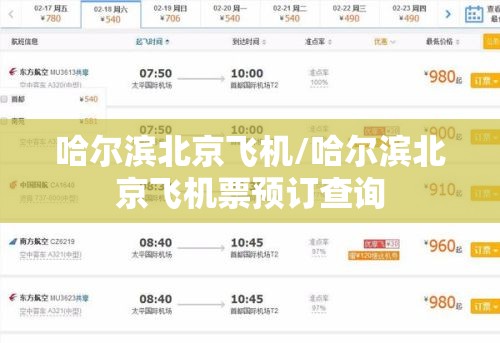 哈尔滨北京飞机/哈尔滨北京飞机票预订查询