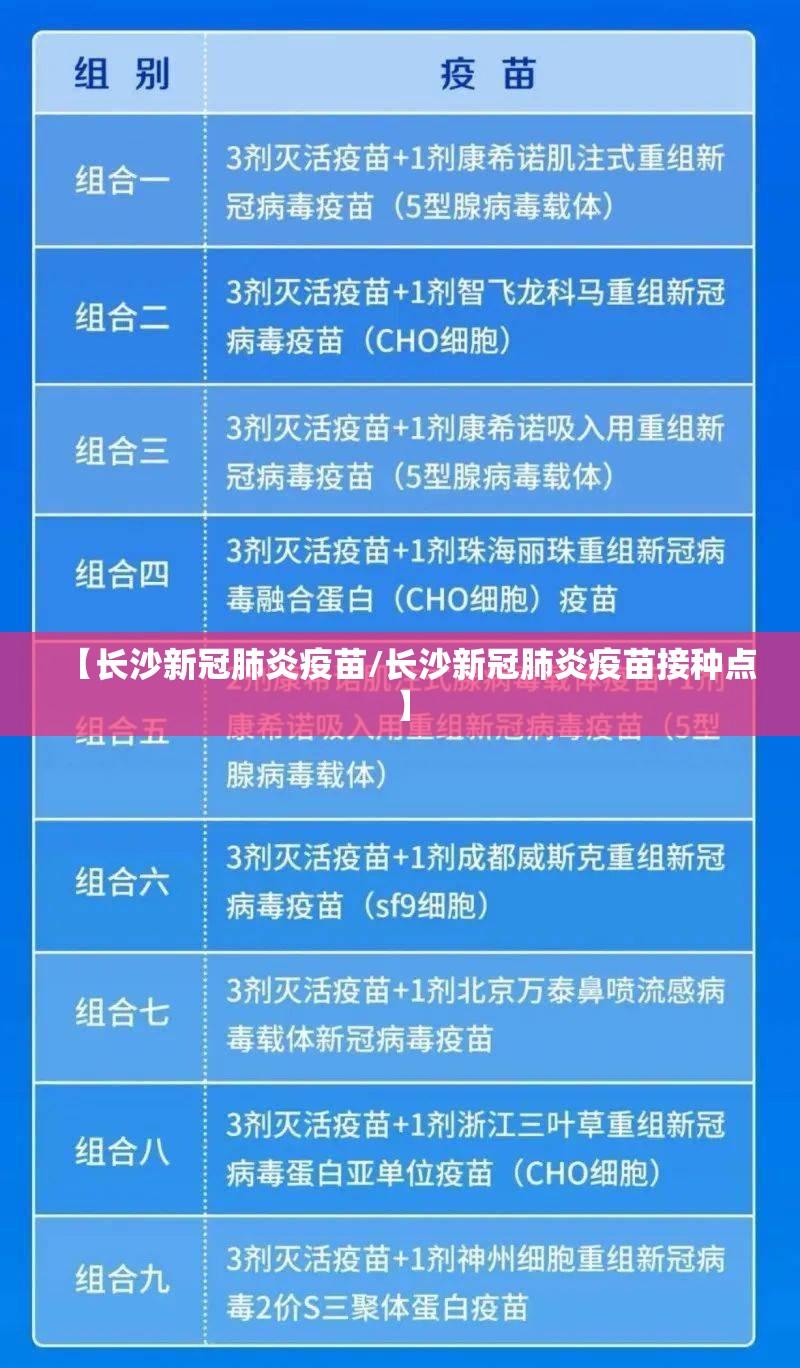 【长沙新冠肺炎疫苗/长沙新冠肺炎疫苗接种点】