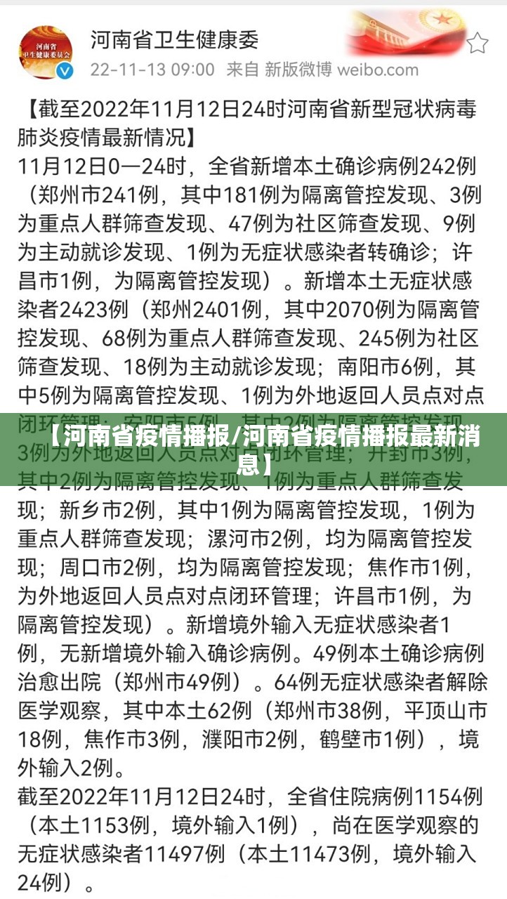 【河南省疫情播报/河南省疫情播报最新消息】