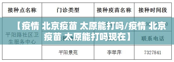 【疫情 北京疫苗 太原能打吗/疫情 北京疫苗 太原能打吗现在】