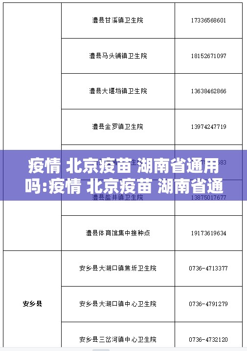 疫情 北京疫苗 湖南省通用吗:疫情 北京疫苗 湖南省通用吗现在