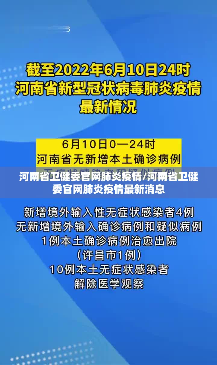 河南省卫健委官网肺炎疫情/河南省卫健委官网肺炎疫情最新消息