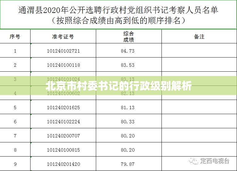 北京市村委书记的行政级别解析