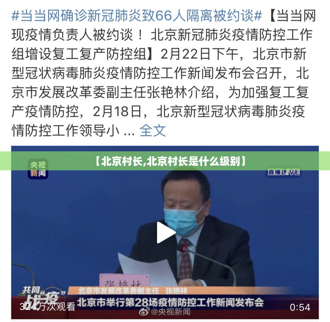 【北京村长,北京村长是什么级别】