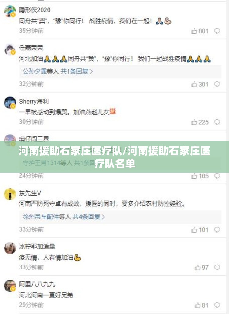 河南援助石家庄医疗队/河南援助石家庄医疗队名单