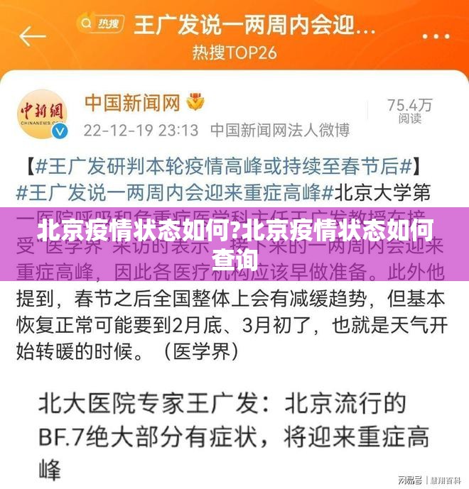 北京疫情状态如何?北京疫情状态如何查询