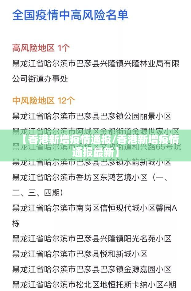 【香港新增疫情通报/香港新增疫情通报最新】