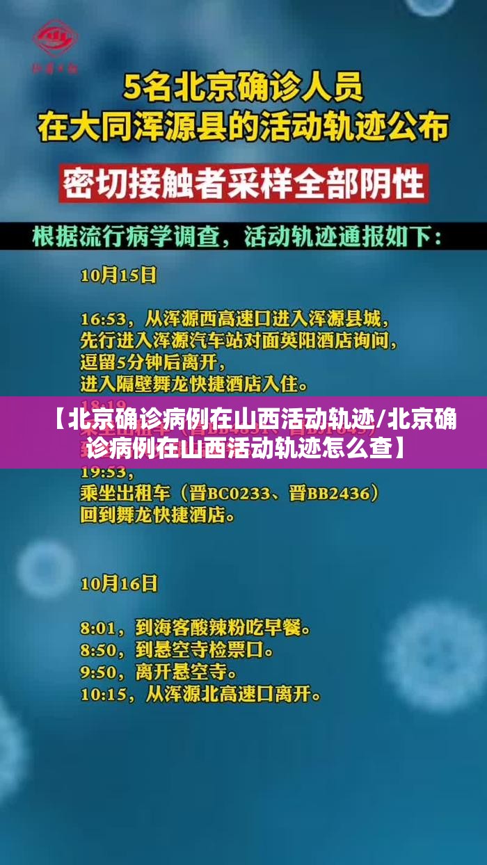 【北京确诊病例在山西活动轨迹/北京确诊病例在山西活动轨迹怎么查】
