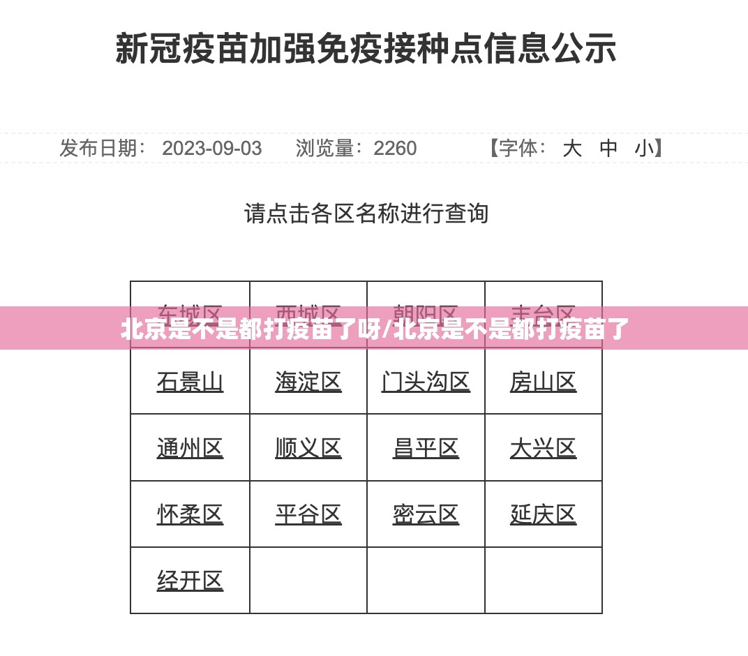 北京是不是都打疫苗了呀/北京是不是都打疫苗了