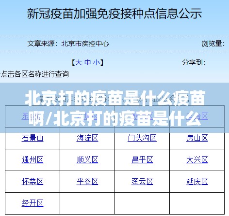北京打的疫苗是什么疫苗啊/北京打的疫苗是什么疫苗