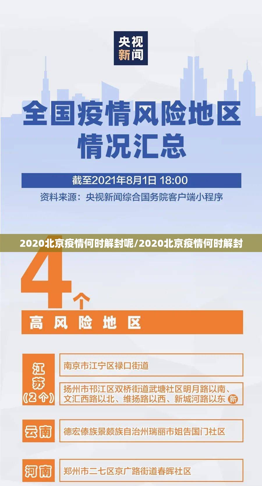 2020北京疫情何时解封呢/2020北京疫情何时解封