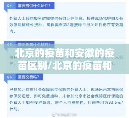 北京的疫苗和安徽的疫苗区别/北京的疫苗和安徽的疫苗区别在哪