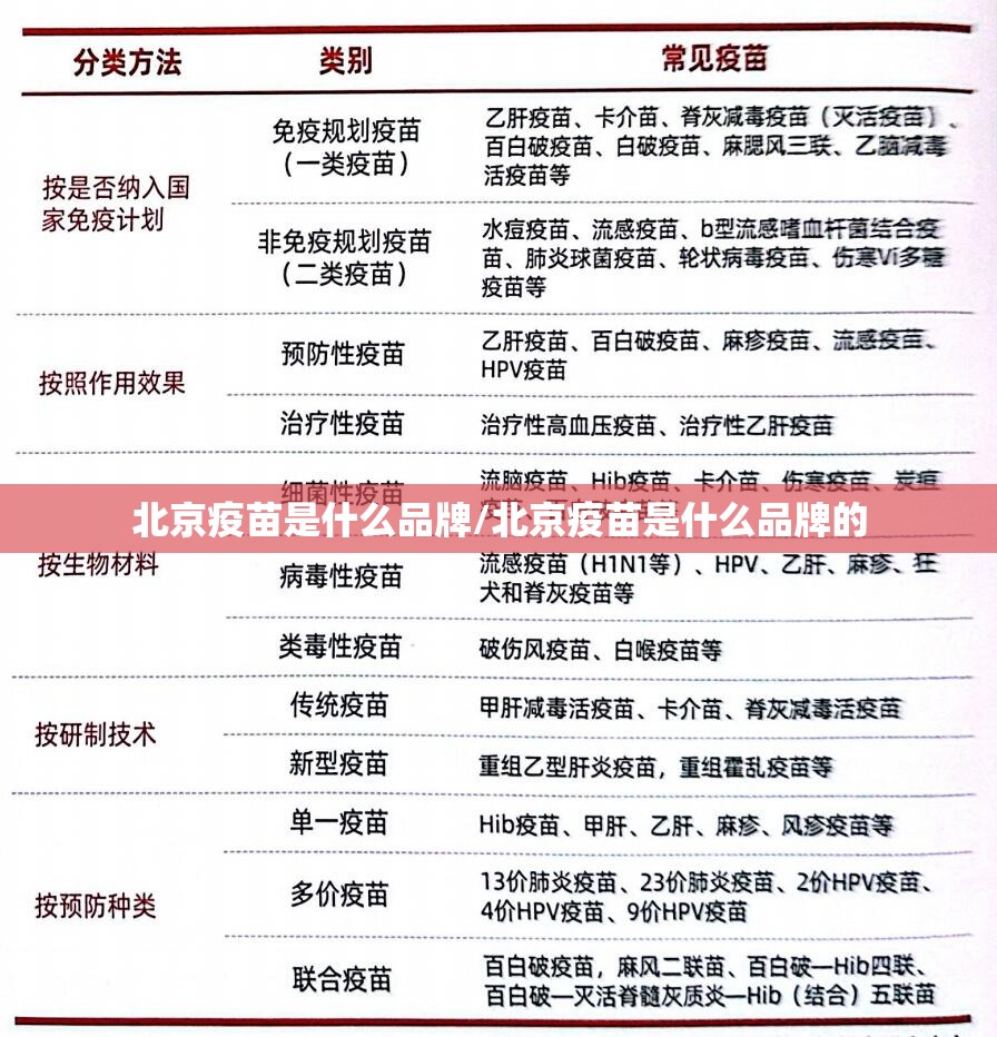 北京疫苗是什么品牌/北京疫苗是什么品牌的