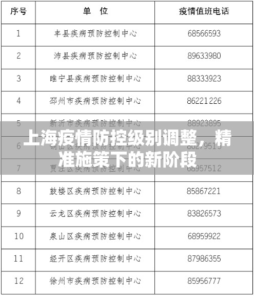 上海疫情防控级别调整，精准施策下的新阶段