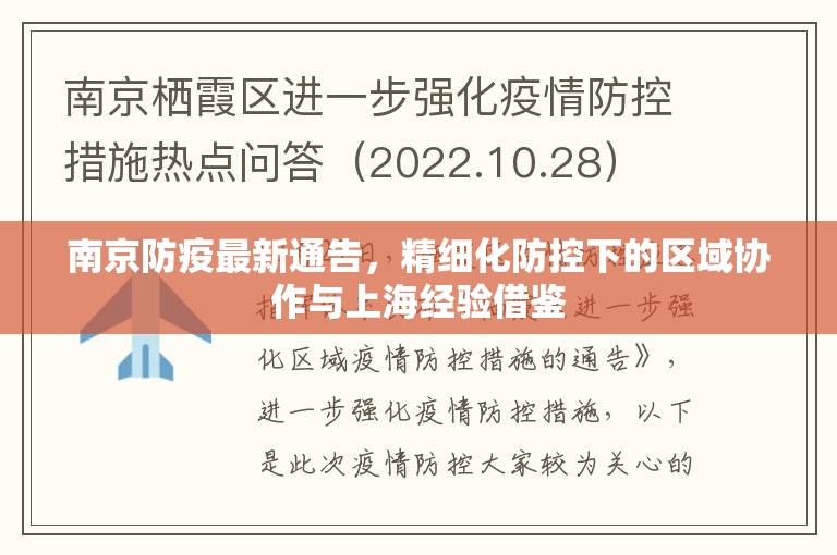 南京防疫最新通告，精细化防控下的区域协作与上海经验借鉴