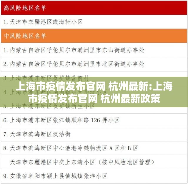 上海市疫情发布官网 杭州最新:上海市疫情发布官网 杭州最新政策