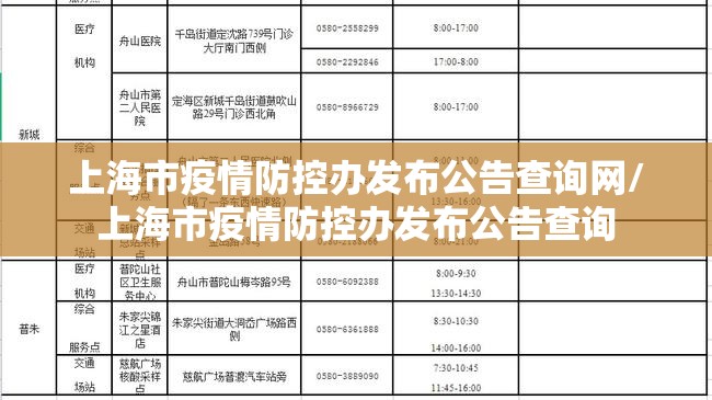 上海市疫情防控办发布公告查询网/上海市疫情防控办发布公告查询