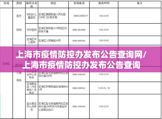上海市疫情防控办发布公告查询网/上海市疫情防控办发布公告查询