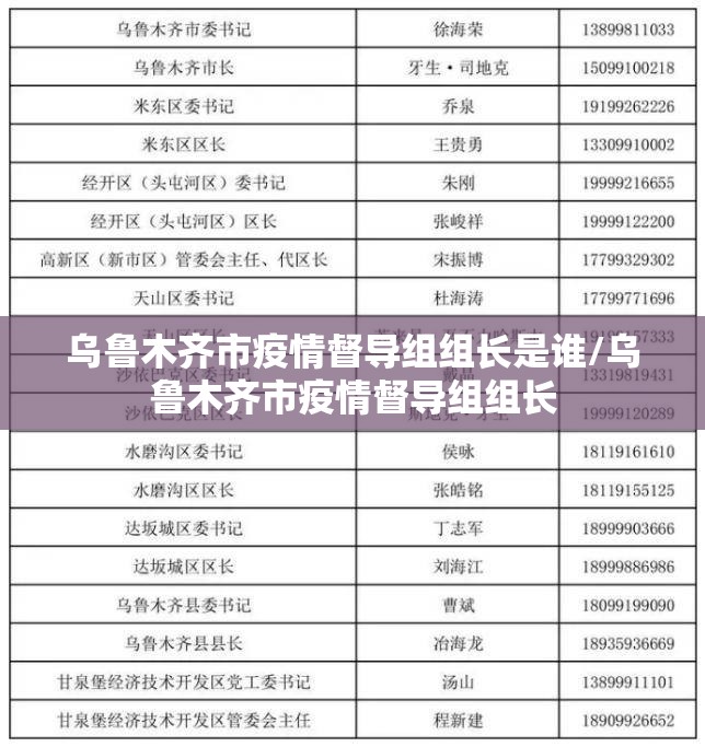 乌鲁木齐市疫情督导组组长是谁/乌鲁木齐市疫情督导组组长