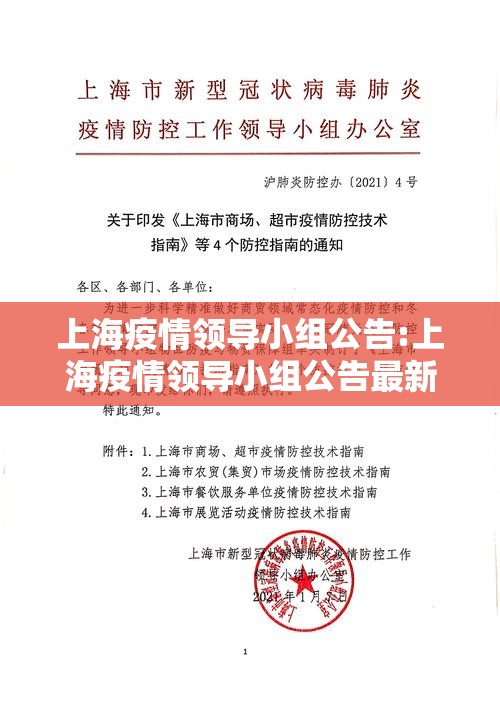 上海疫情领导小组公告:上海疫情领导小组公告最新