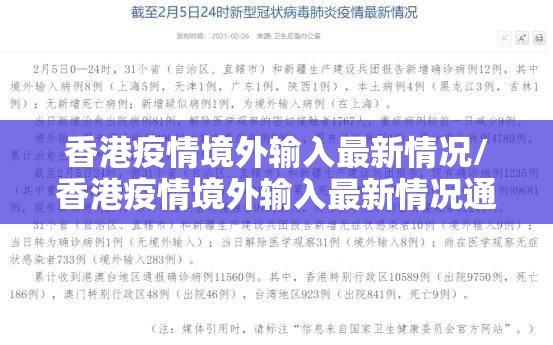 香港疫情境外输入最新情况/香港疫情境外输入最新情况通报