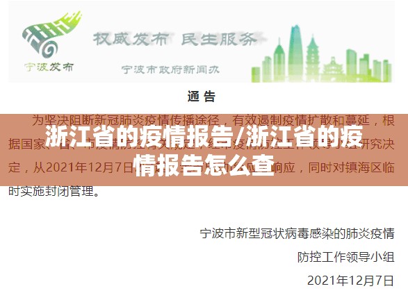 浙江省的疫情报告/浙江省的疫情报告怎么查