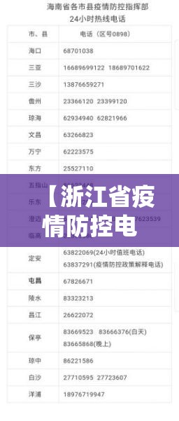 【浙江省疫情防控电话号码?浙江省疫情防控电话号码是多少】