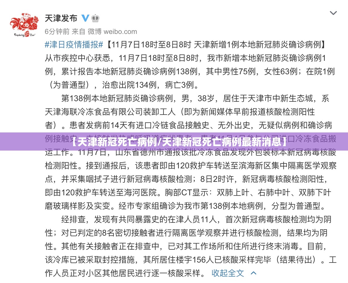 【天津新冠死亡病例/天津新冠死亡病例最新消息】