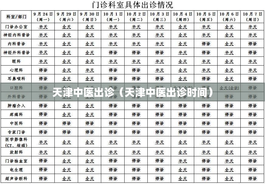 天津中医出诊（天津中医出诊时间）