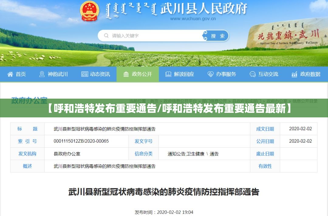 【呼和浩特发布重要通告/呼和浩特发布重要通告最新】