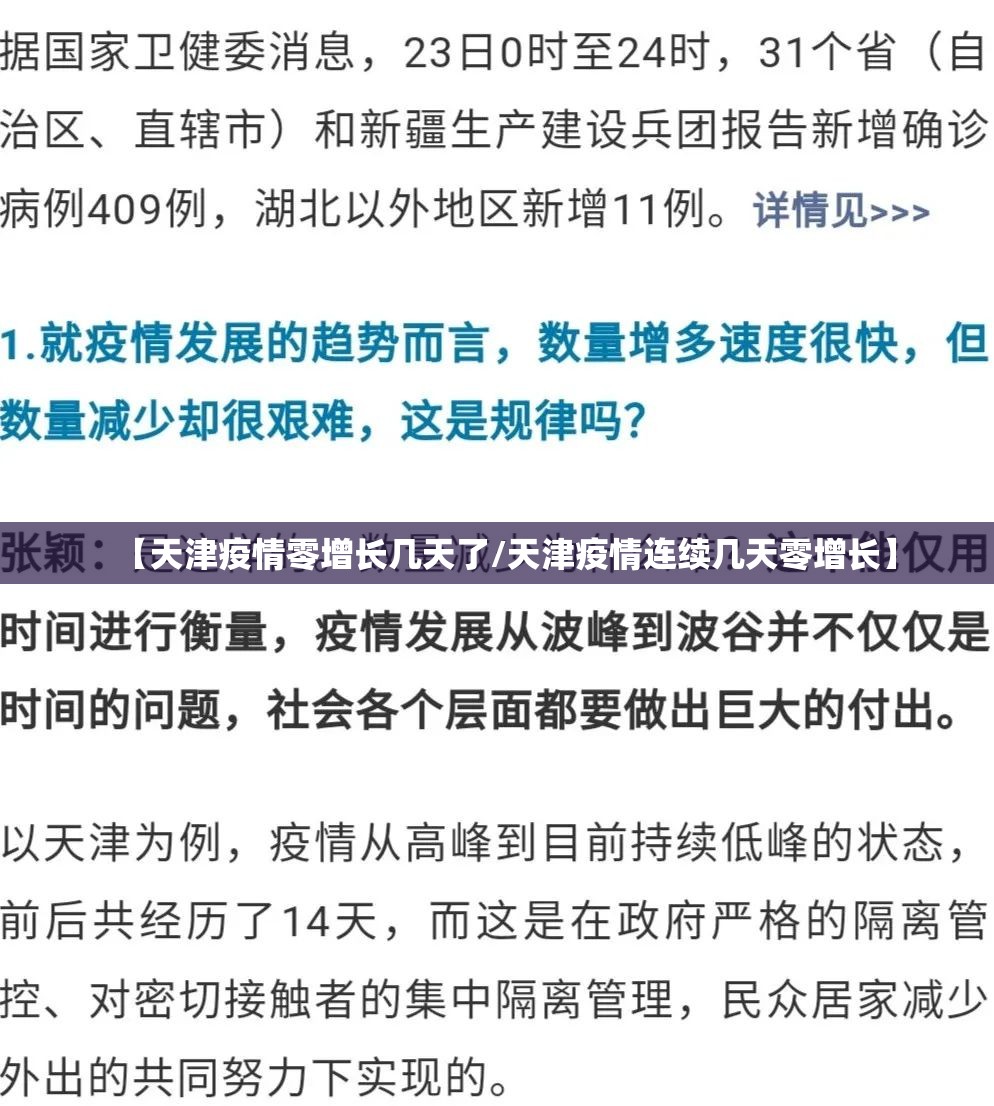 【天津疫情零增长几天了/天津疫情连续几天零增长】