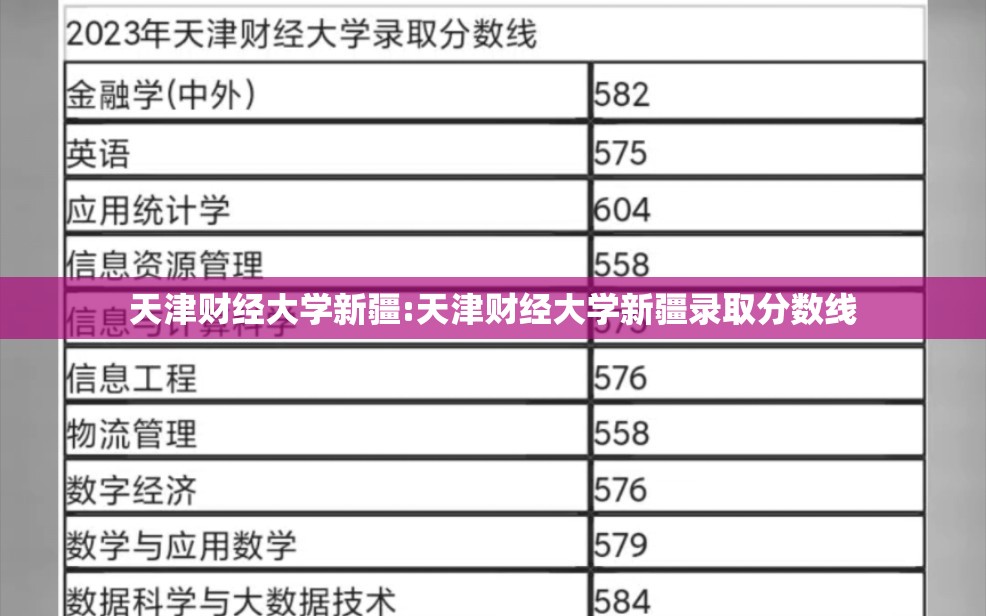 天津财经大学新疆:天津财经大学新疆录取分数线