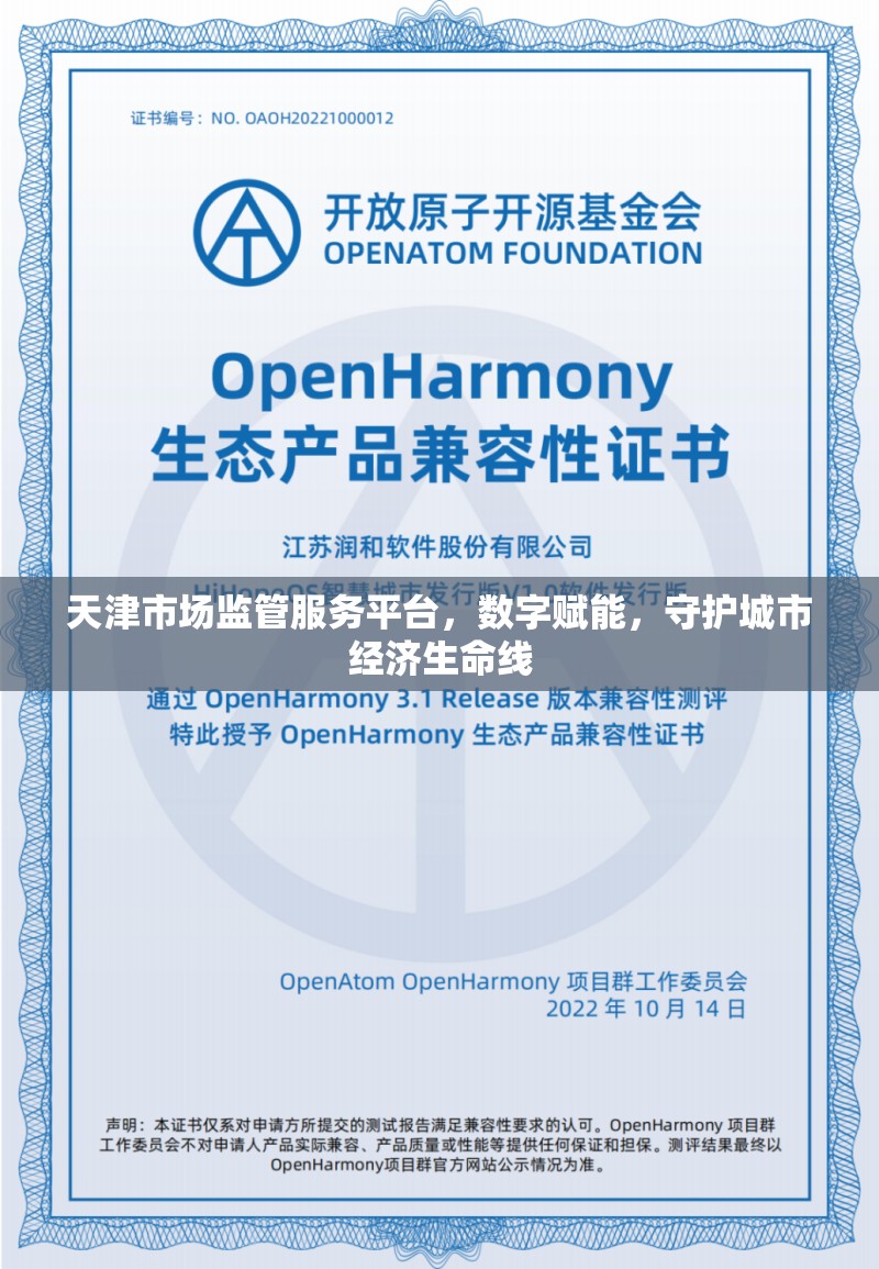 天津市场监管服务平台，数字赋能，守护城市经济生命线