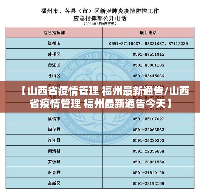 【山西省疫情管理 福州最新通告/山西省疫情管理 福州最新通告今天】