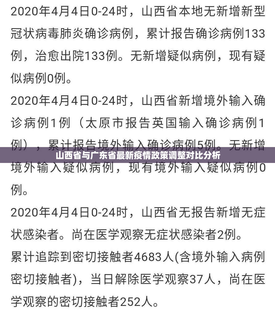 山西省与广东省最新疫情政策调整对比分析