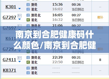 南京到合肥健康码什么颜色/南京到合肥健康码什么颜色可以坐车