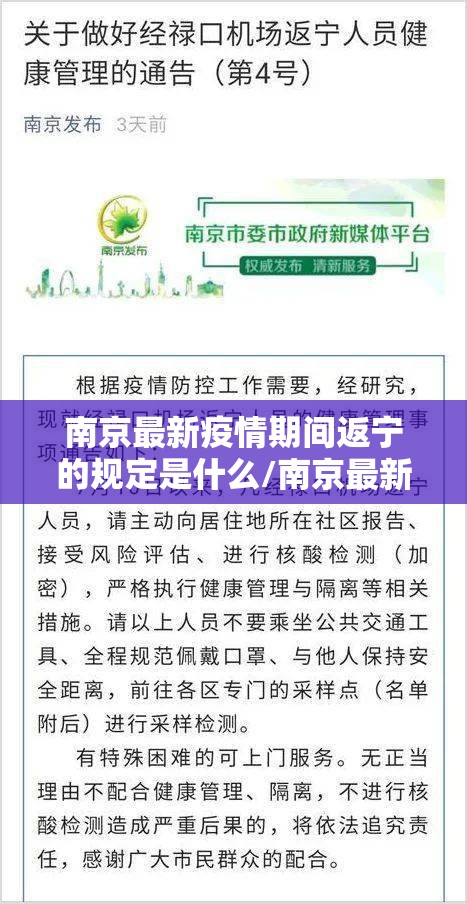 南京最新疫情期间返宁的规定是什么/南京最新疫情期间返宁的规定
