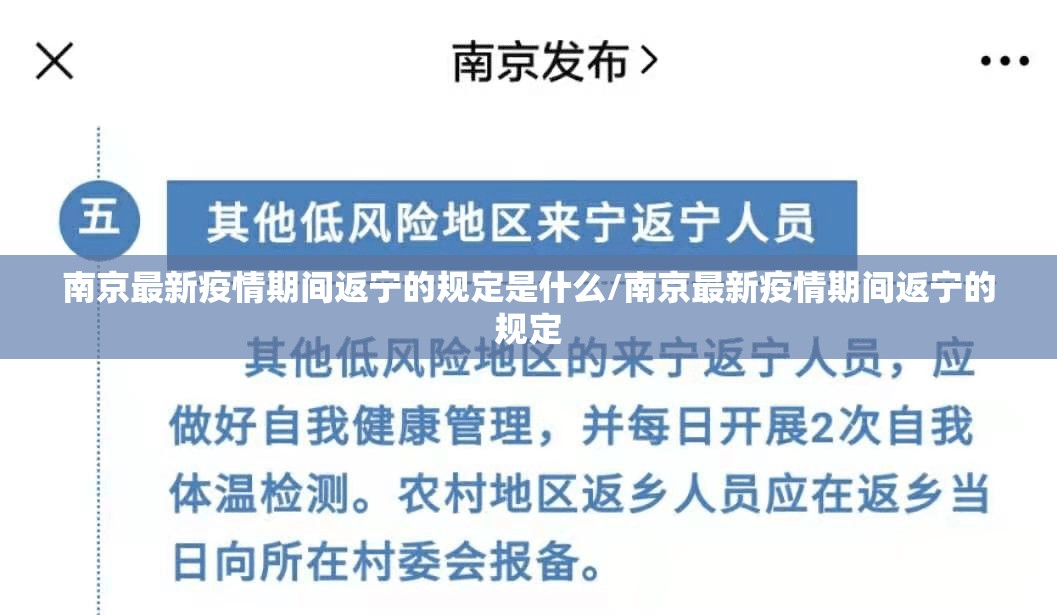 南京最新疫情期间返宁的规定是什么/南京最新疫情期间返宁的规定