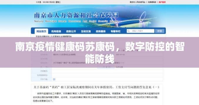 南京疫情健康码苏康码，数字防控的智能防线