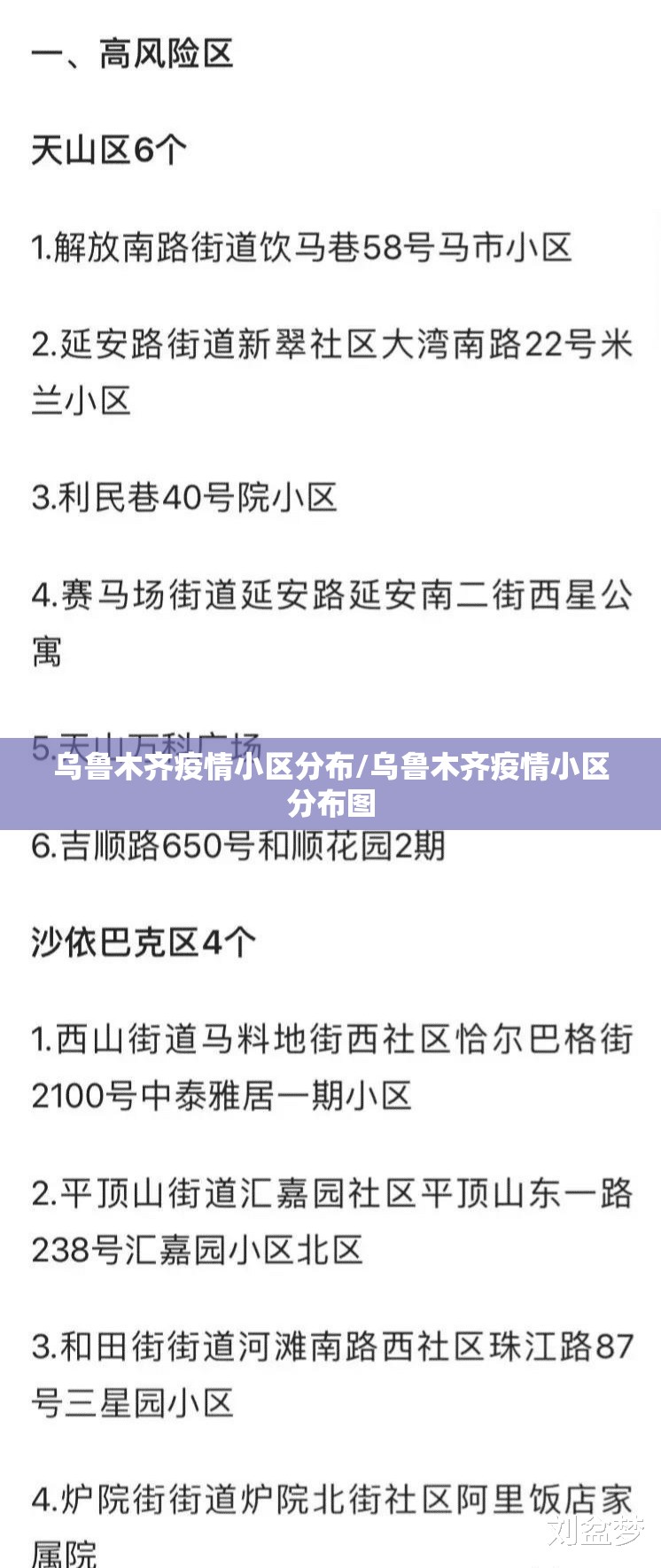 乌鲁木齐疫情小区分布/乌鲁木齐疫情小区分布图
