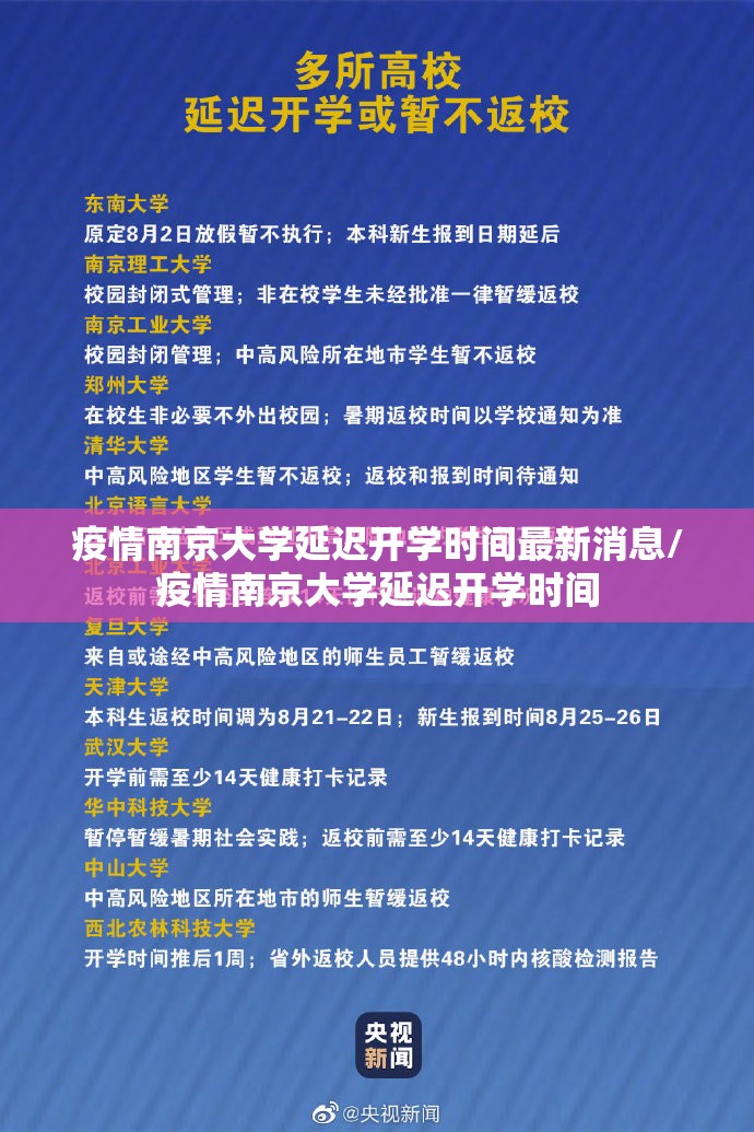 疫情南京大学延迟开学时间最新消息/疫情南京大学延迟开学时间