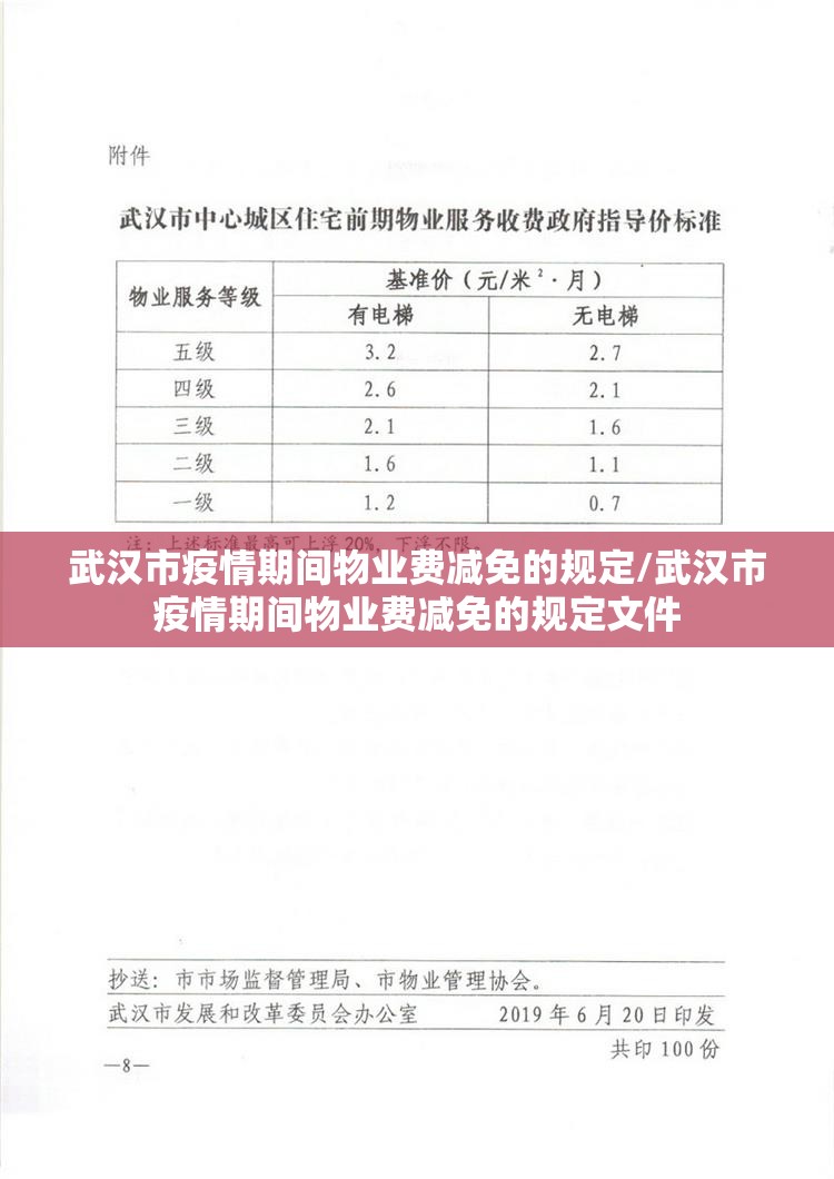 武汉市疫情期间物业费减免的规定/武汉市疫情期间物业费减免的规定文件