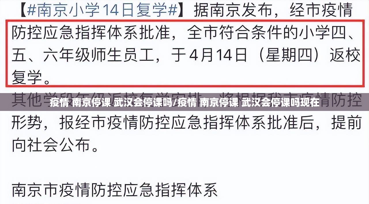疫情 南京停课 武汉会停课吗/疫情 南京停课 武汉会停课吗现在