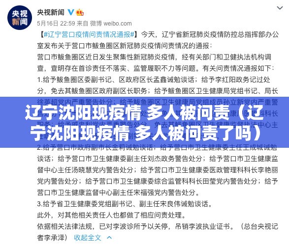 辽宁沈阳现疫情 多人被问责（辽宁沈阳现疫情 多人被问责了吗）